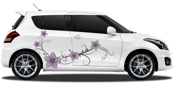Preview: Autoaufkleber Blumenranke | Set für beide Fahrzeugseiten Preview: Autoaufkleber Blumenranke | Set für beide Fahrzeugseiten