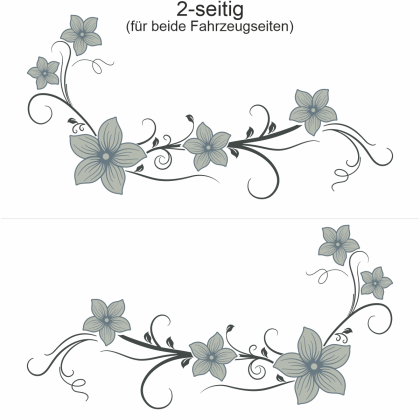 Preview: Autoaufkleber Blumenranke | Set für beide Fahrzeugseiten Preview: Autoaufkleber Blumenranke | Set für beide Fahrzeugseiten