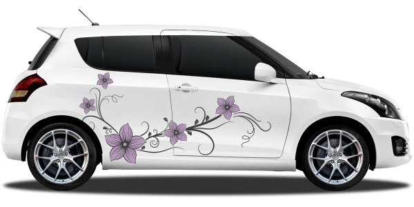 Autoaufkleber Blumenranke | Set für beide Fahrzeugseiten