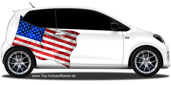 Preview: Autoaufkleber die Fahne der Vereinigten Staaten von Amerika | Set für beide Fahrzeugseiten Preview: Autoaufkleber die Fahne der Vereinigten Staaten von Amerika | Set für beide Fahrzeugseiten
