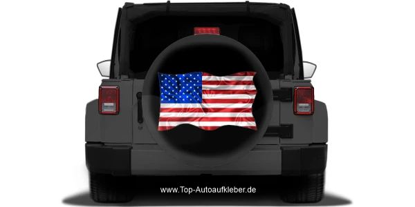 Autoaufkleber die Fahne der Vereinigten Staaten von Amerika auf Reserveradabdeckung