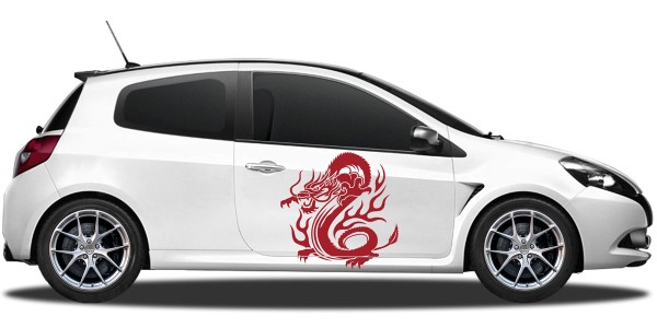 Autoaufkleber mit Drachen Fluitare für beide Fahrzeugseiten