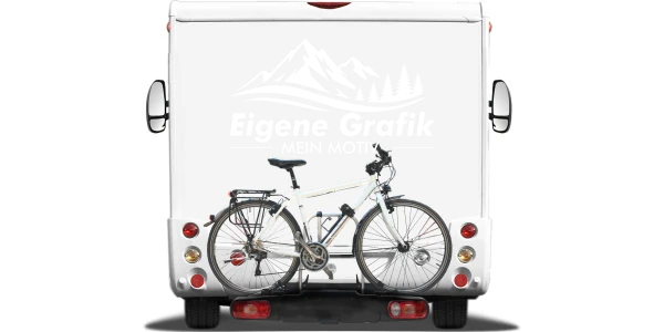 Autoaufkleber Eigenes Motiv einfarbig auf hellem Heck eines Kastenwagens - Ansicht Farbauswahl