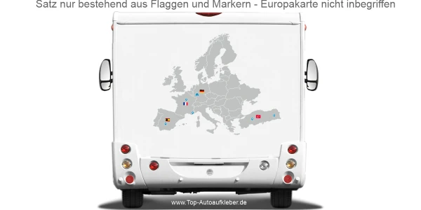 Autoaufkleber Europa Länderflaggen auf Heck