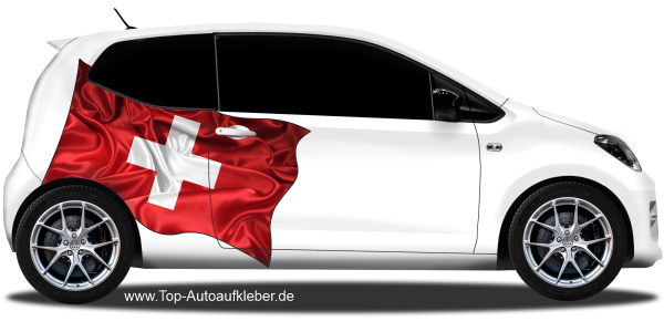 Preview: Autoaufkleber Fahne der Schweiz | Set für beide Fahrzeugseiten Preview: Autoaufkleber Fahne der Schweiz | Set für beide Fahrzeugseiten