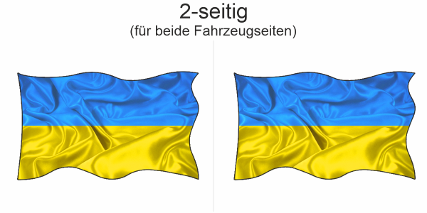 Preview: Autoaufkleber Fahne der Ukraine | Set für beide Fahrzeugseiten Preview: Autoaufkleber Fahne der Ukraine | Set für beide Fahrzeugseiten
