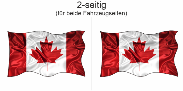 Preview: Autoaufkleber Fahne Kanadas - Ansicht zweiseitig für beide Fahrzeugseiten