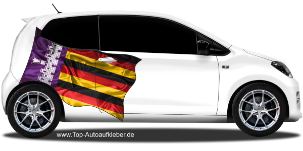 Preview: Autoaufkleber Fahne 17. Bundesland | Set für beide Fahrzeugseiten Preview: Autoaufkleber Fahne 17. Bundesland | Set für beide Fahrzeugseiten