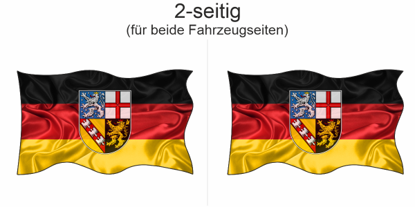 Preview: Autoaufkleber Fahne Saarland | Set für beide Fahrzeugseiten Preview: Autoaufkleber Fahne Saarland | Set für beide Fahrzeugseiten