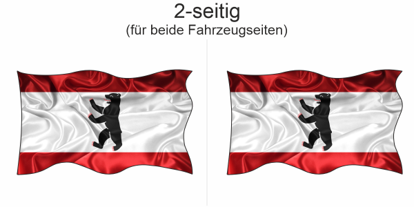 Preview: Autoaufkleber Fahne von Berlin | Set für beide Fahrzeugseiten Preview: Autoaufkleber Fahne von Berlin | Set für beide Fahrzeugseiten