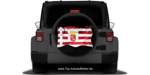 Autoaufkleber Fahne von Bremen auf Reserveradabdeckung
