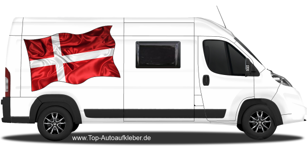 Preview: Autoaufkleber Fahne von Dänemark | Set für beide Fahrzeugseiten