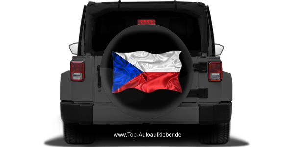 Preview: Autoaufkleber Fahne von der tschechischen Republik | Set für beide Fahrzeugseiten Preview: Autoaufkleber Fahne von der tschechischen Republik auf Reserveradabdeckung