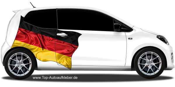 Preview: Autoaufkleber Fahne von Deutschland auf Fahrzeugseite von Kleinwagen