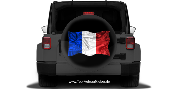 Autoaufkleber Fahne von Frankreich auf Reserveradabdeckung