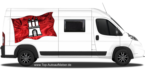 Preview: Autoaufkleber Fahne von Hamburg | Set für beide Fahrzeugseiten Preview: Autoaufkleber Fahne von Hamburg | Set für beide Fahrzeugseiten
