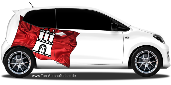 Preview: Autoaufkleber Fahne von Hamburg | Set für beide Fahrzeugseiten Preview: Autoaufkleber Fahne von Hamburg | Set für beide Fahrzeugseiten