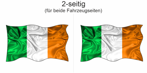 Preview: Autoaufkleber Fahne von Irland | Set für beide Fahrzeugseiten Preview: Autoaufkleber Fahne von Irland | Set für beide Fahrzeugseiten