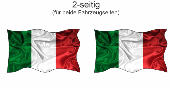 Preview: Autoaufkleber Fahne von Italien | Set für beide Fahrzeugseiten Preview: Autoaufkleber Fahne von Italien | Set für beide Fahrzeugseiten