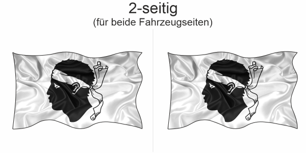 Preview: Autoaufkleber Fahne von Korsika | Set für beide Fahrzeugseiten Preview: Autoaufkleber Fahne von Korsika | Set für beide Fahrzeugseiten