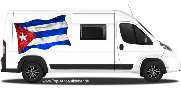 Preview: Autoaufkleber Fahne von Kuba | Set für beide Fahrzeugseiten
