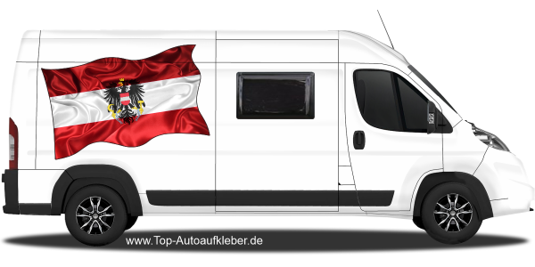Preview: Autoaufkleber Fahne von Österreich | Set für beide Fahrzeugseiten Preview: Autoaufkleber Fahne von Österreich | Set für beide Fahrzeugseiten