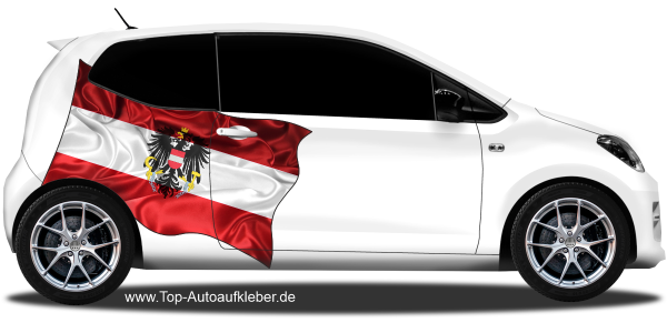 Preview: Autoaufkleber Fahne von Österreich | Set für beide Fahrzeugseiten Preview: Autoaufkleber Fahne von Österreich | Set für beide Fahrzeugseiten