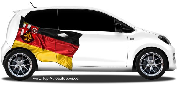 Preview: Autoaufkleber Fahne von Rheinland-Pfalz | Set für beide Fahrzeugseiten Preview: Autoaufkleber Fahne von Rheinland-Pfalz | Set für beide Fahrzeugseiten
