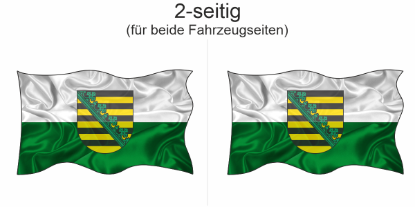 Preview: Autoaufkleber Fahne von Sachsen | Set für beide Fahrzeugseiten Preview: Autoaufkleber Fahne von Sachsen | Set für beide Fahrzeugseiten