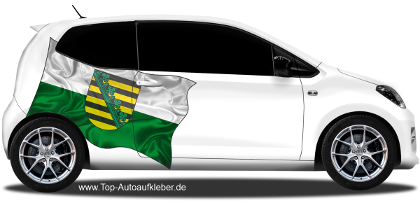 Preview: Autoaufkleber Fahne von Sachsen | Set für beide Fahrzeugseiten Preview: Autoaufkleber Fahne von Sachsen | Set für beide Fahrzeugseiten