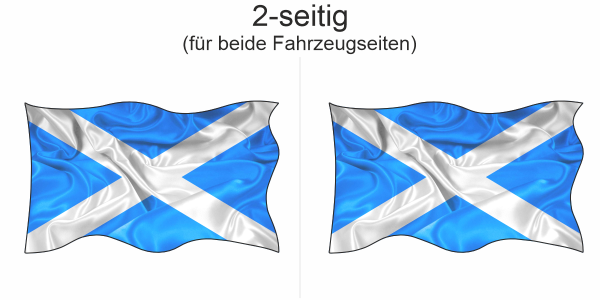 Preview: Autoaufkleber Fahne von Schottland - Ansicht zweiseitig für beide Fahrzeugseiten