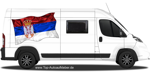 Preview: Autoaufkleber Fahne von Serbien | Set für beide Fahrzeugseiten