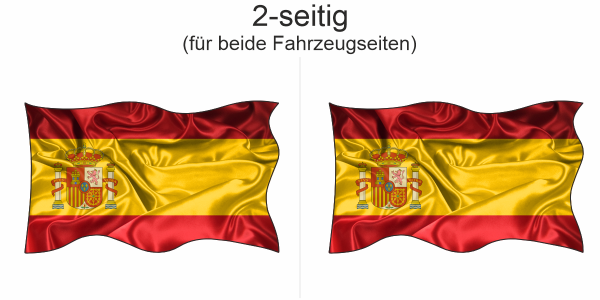 Preview: Autoaufkleber Fahne von Spanien | Set für beide Fahrzeugseiten Preview: Autoaufkleber Fahne von Spanien | Set für beide Fahrzeugseiten