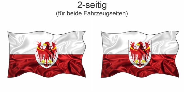 Preview: Autoaufkleber Fahne von Südtirol | Set für beide Fahrzeugseiten Preview: Autoaufkleber Fahne von Südtirol | Set für beide Fahrzeugseiten