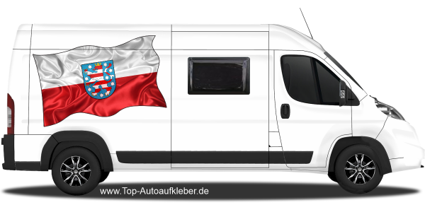 Preview: Autoaufkleber Fahne von Thüringen | Set für beide Fahrzeugseiten Preview: Autoaufkleber Fahne von Thüringen | Set für beide Fahrzeugseiten