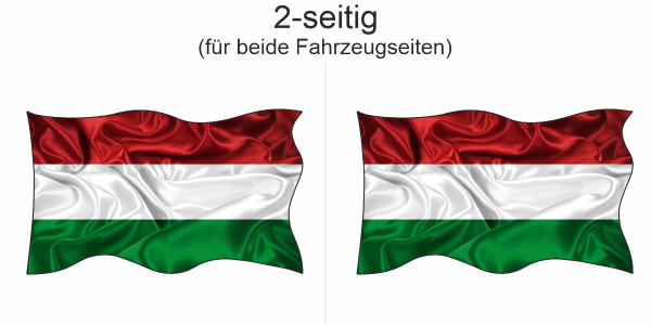 Preview: Autoaufkleber Fahne von Ungarn | Set für beide Fahrzeugseiten Preview: Autoaufkleber Fahne von Ungarn | Set für beide Fahrzeugseiten