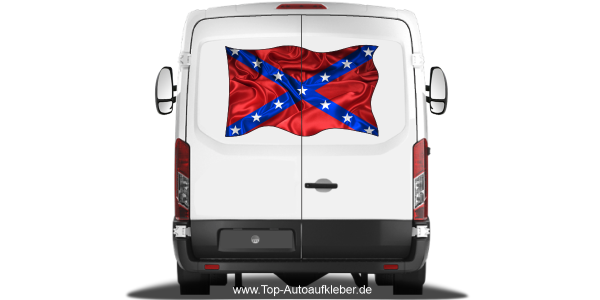 Autoaufkleber Flagge der Konföderation auf Heck von Wohnmobil oder Caravan