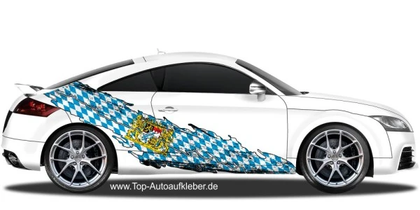 Flagge Freistaat Bayern | Autoaufkleber für beide Fahrzeugseiten