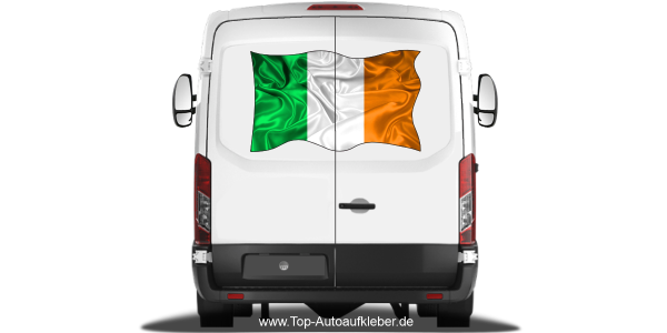 Autoaufkleber Flagge von Irland auf Heck von Wohnmobil oder Caravan