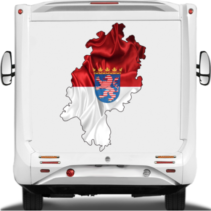 Autoaufkleber Hessen Schild Kontur - Ca. 8x6,5 Cm, Hochwertige KFZ-Folie, UV-beständig, Konturgeschnitten