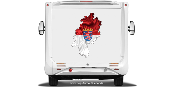 Preview: Autodekor Flagge Karte von Hessen Preview: Autodekor Flagge Karte von Hessen
