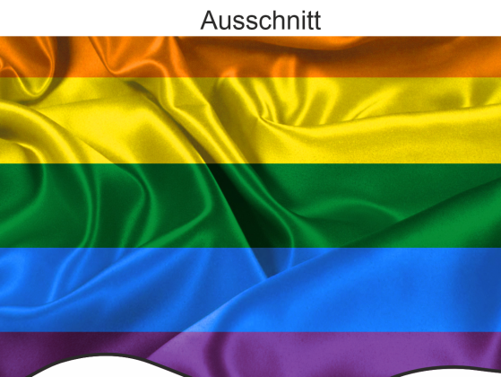 Preview: Autoaufkleber Flagge vom Regenbogenland - Ansicht Ausschnitt