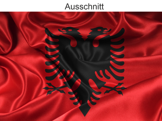 Preview: Autoaufkleber Flagge von Albanien - Ansicht Ausschnitt