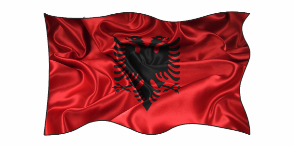 Preview: Autoaufkleber Flagge von Albanien