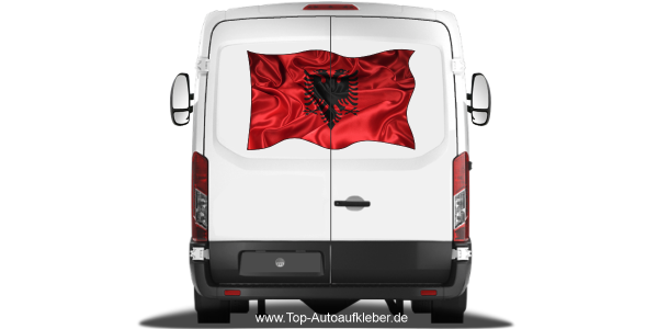 Preview: Autoaufkleber Flagge von Albanien