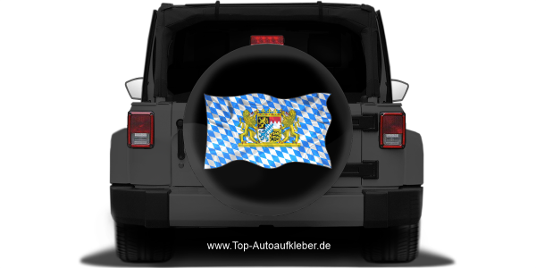 Preview: Autoaufkleber Flagge von Bayern Preview: Autoaufkleber Flagge von Bayern auf Reserveradabdeckung