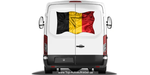 Autoaufkleber Flagge von Belgien auf Heck von Wohnmobil oder Caravan