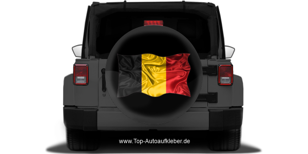 Preview: Autoaufkleber Flagge von Belgien auf Reserveradabdeckung