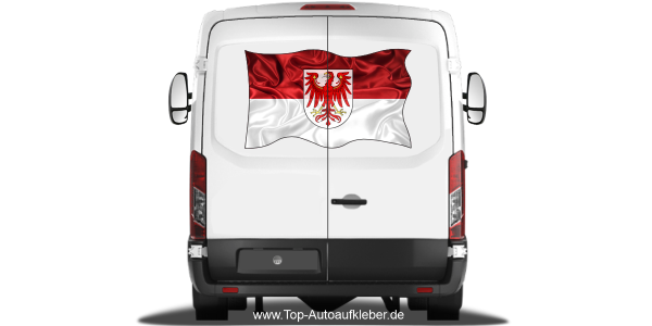 Preview: Autoaufkleber Flagge von Brandenburg Preview: Autoaufkleber Flagge von Brandenburg