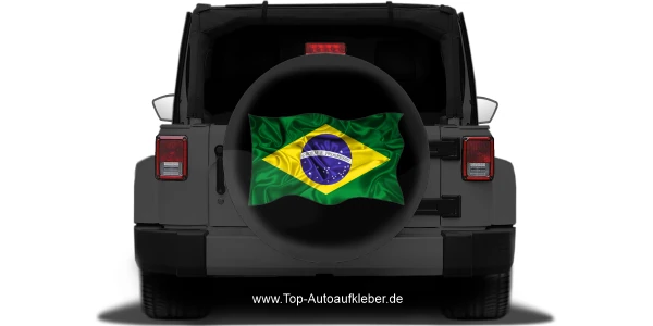 Autoaufkleber Flagge von Brasilien auf Reserveradabdeckung